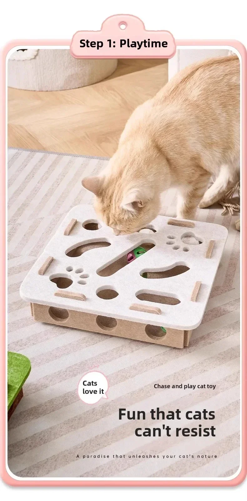 Cat Puzzle Toy Felt Puzzle Box