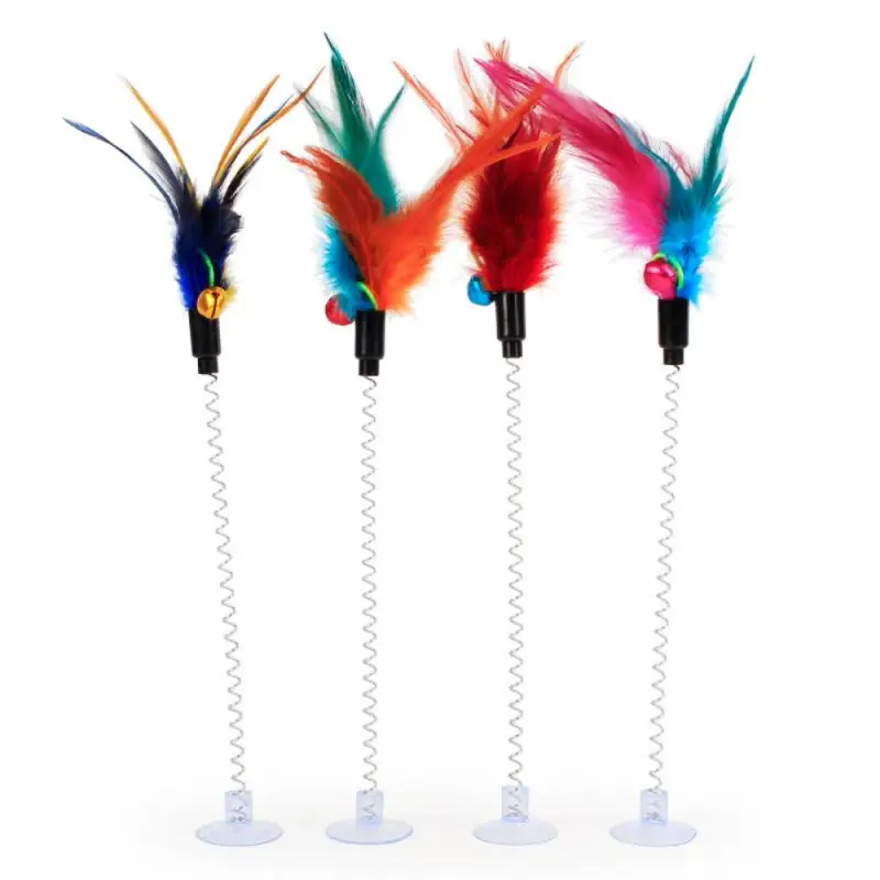 Spring Feathers Cat Toy with Suction Cup Spring Feathers Cat Toy with Suction Cup