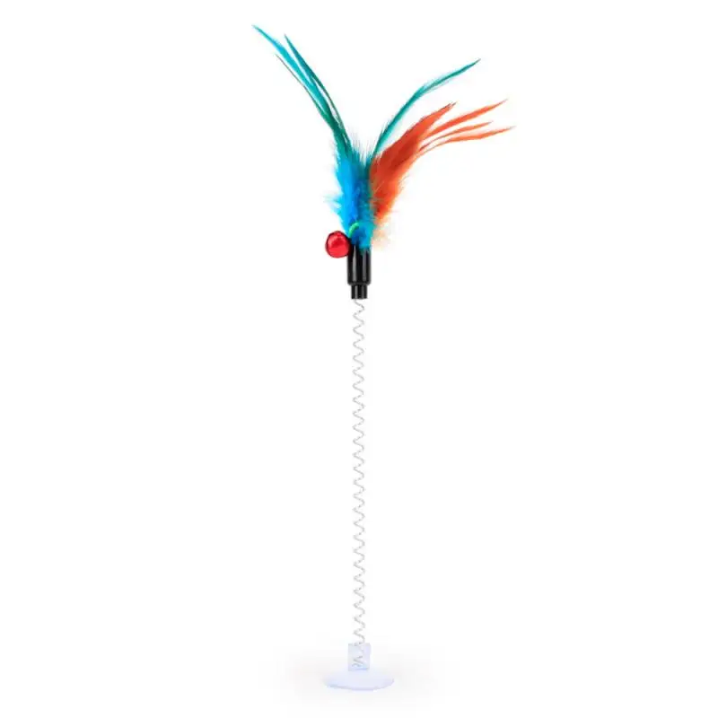 Spring Feathers Cat Toy with Suction Cup Spring Feathers Cat Toy with Suction Cup