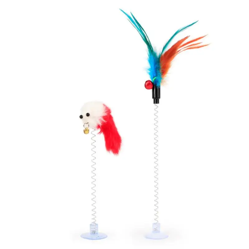 Spring Feathers Cat Toy with Suction Cup Spring Feathers Cat Toy with Suction Cup