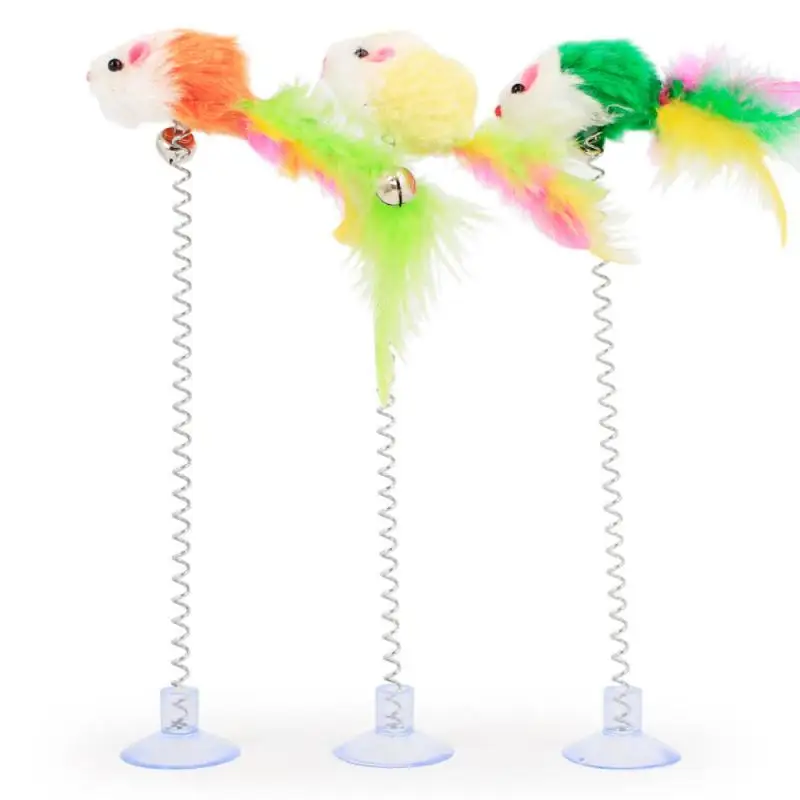 Spring Feathers Cat Toy with Suction Cup Spring Feathers Cat Toy with Suction Cup